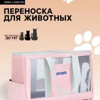 Сумка-переноска для животных, 24&times;25&times;41 см, с раздвижным окном, розовая