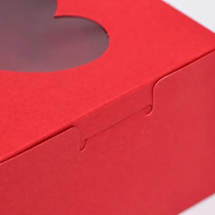 Коробка сборная, красная, 10&times;10&times;6.5 см