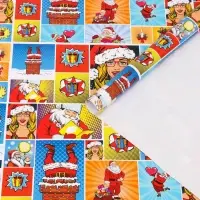 Бумага упаковочная глянцевая "Pop - art новогодний сюрприз", 70×100 см