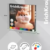 Пластилин 12 цветов ErichKrause Prima Cat, со стеком