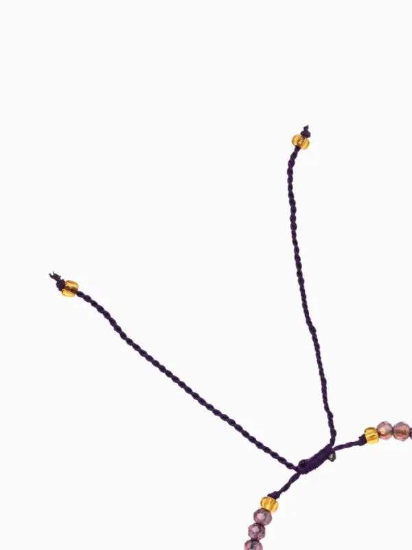 Браслет, длина 16 см, цв. сиреневый, красный