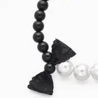 Бусы &laquo;Бантик&raquo;, крупный жемчуг, шар №12-18, черно-белые, 41 см