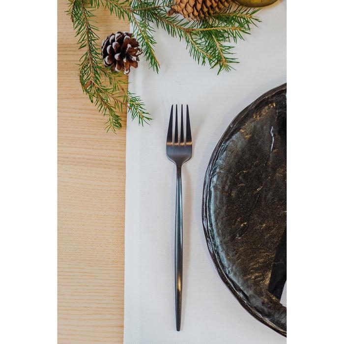 Столовые приборы из нержавеющей стали Magistro «Фолк», 4 предмета, цвет чёрный Столовые приборы из нержавеющей стали Magistro «Фолк», 4 предмета, цвет чёрный