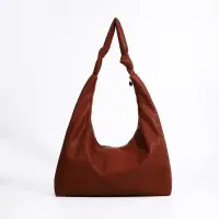 Сумка - мешок женская на молнии, 39&times;11&times;27 см, коричневая