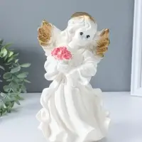 Фигура "Ангел в платье" перламутр 25х15х15см