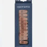 Бирка с кнопкой &laquo;Цветочек&raquo; TEIRA, 8&times;1.5 см, 10 шт., коричневая