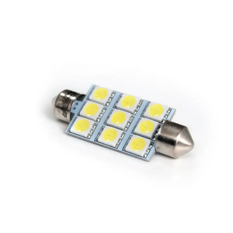 SV014 T11/белый/ (SV8,5/8) 9SMD 5050 42мм 3 chip, блистер 2 шт