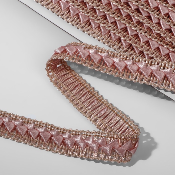 Тесьма декоративная «Самоса», 18 мм, 9,1 ± 0,5 м, цвет шампань Тесьма декоративная «Самоса», 18 мм, 9,1 ± 0,5 м, цвет шампань