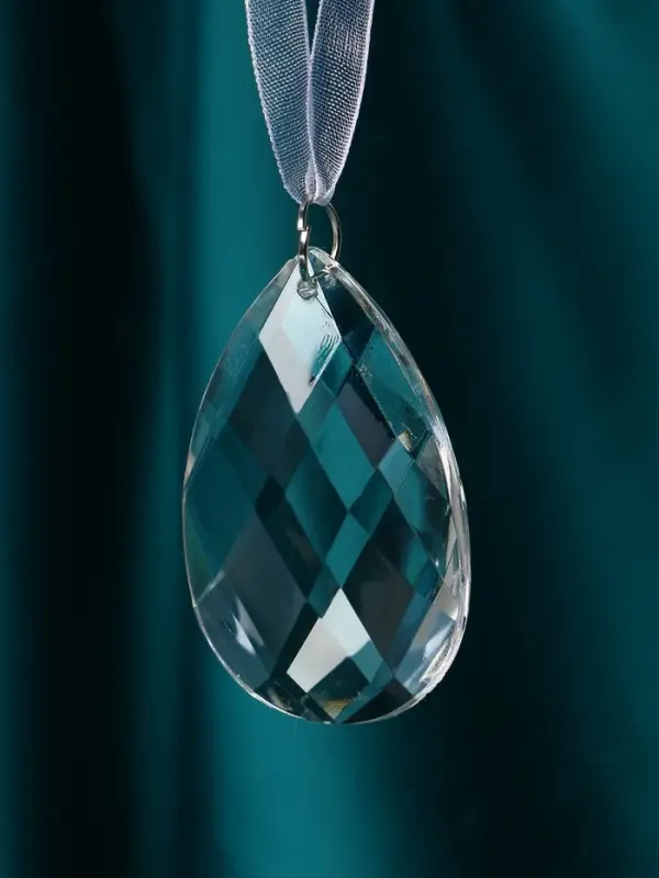 Украшение ёлочное "Льдинка" капелька, 6х4 см, прозрачный