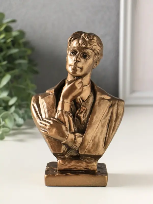 Бюст &laquo;Есенин&raquo;, фигурка гипс, 16 см, под бронзу