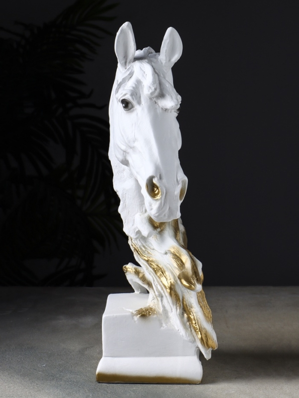 Копилка Копилка "Голова лошади" 14х23х41 см, белое золото