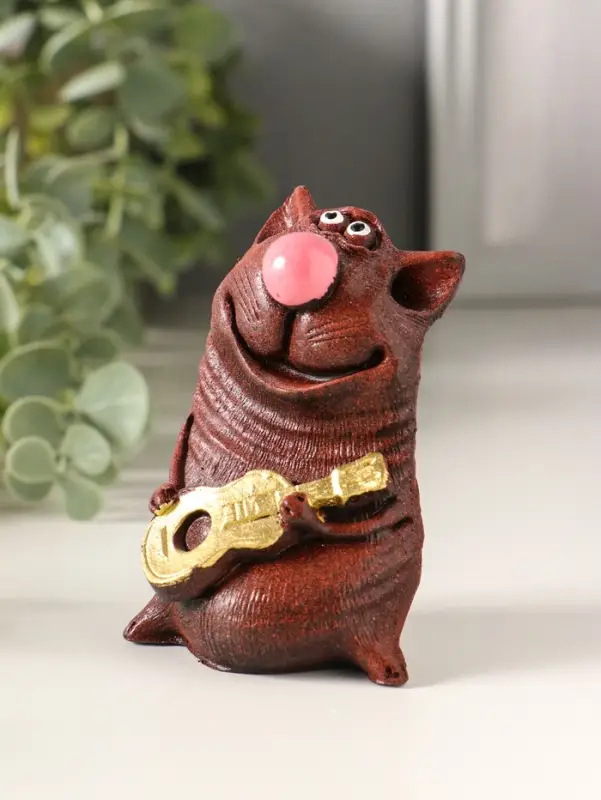 Сувенир Кот с гитарой,микс 8,5х5,5х4см