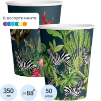 Стакан одноразовый бум односл. 350мл d-90мм Animals (MIX 2 дизайна) 50шт/уп