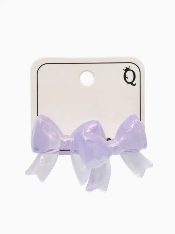 Серьги пластик &laquo;Бантик&raquo;, перламутровый, фиолетовые