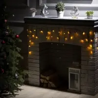 Гирлянда &laquo;Бахрома&raquo; 3&times;0.5 м, IP20, тёмная нить, 80 LED, свечение жёлтое, 8 режимов, 220 В