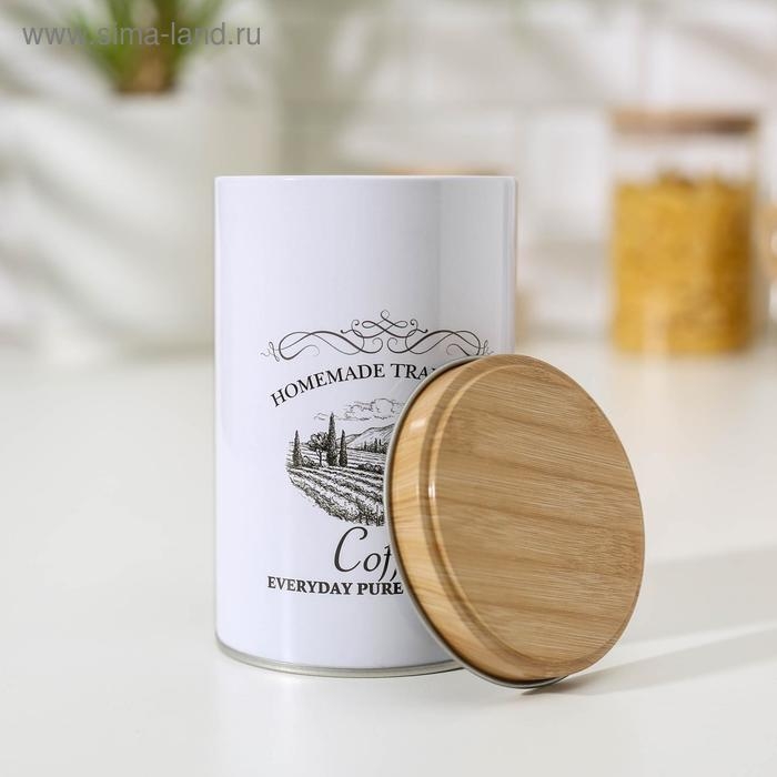 Банка для кофе «Дом и поле», 12×7,5×7,5 см, цвет белый Банка для кофе «Дом и поле», 12×7,5×7,5 см, цвет белый