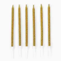 Свечи для торта "Твой день", набор 6 штук золотые