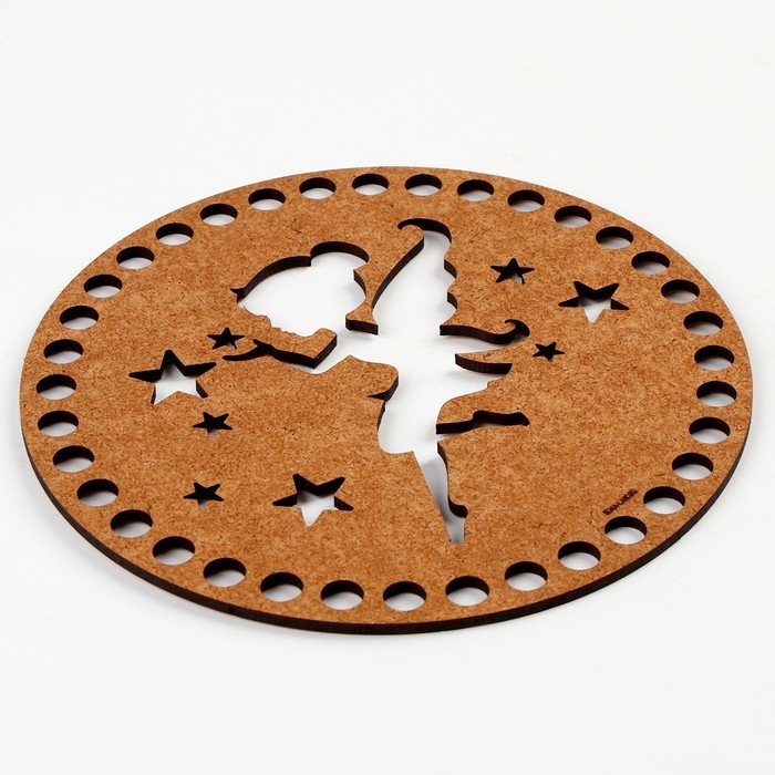 Донышко для вязания резное «Волшебная фея», круг 15 см, хдф 3 мм