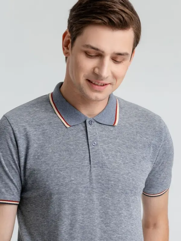 Рубашка поло мужская Paname Men голубой меланж, размер XL