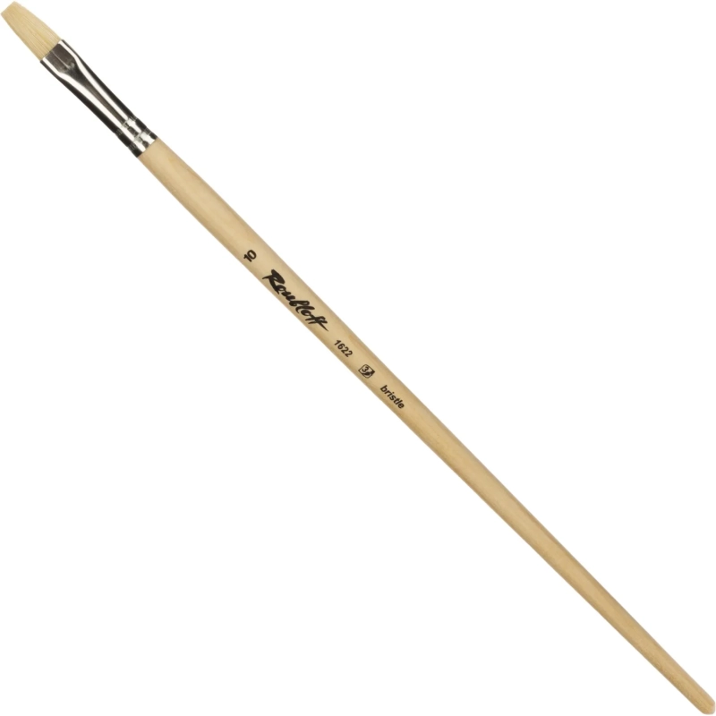 Кисть художеств. Roubloff щетина,жесткая,плоская,№10 длинн.ручка,ЖЩ2-10,02Б