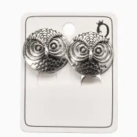 Серьги клипсы для ушей QF &laquo;Сова&raquo;, цвет чернёное серебро