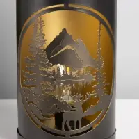 Фигурка светящаяся RISALUX &laquo;Закат в лесу&raquo;, LED-ночник, 3&times;ААА, чёрный, 12&times;12&times;20.5 см