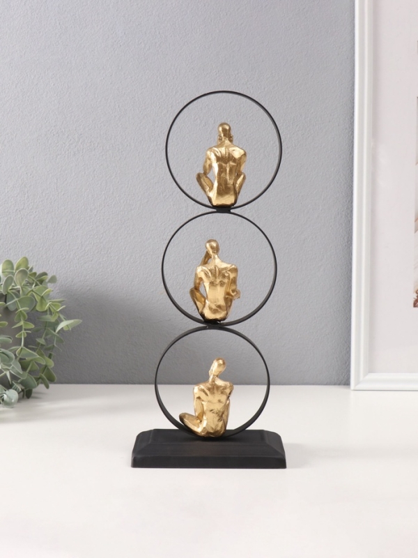 Сувенир полистоун  Сувенир полистоун "Абстракция. Не слышу, не вижу, не говорю" 8х13,5х32 см