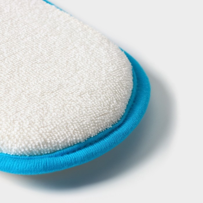 Мочалка детская для купания Доляна «Заяц», 12×8 см, цвет синий Мочалка детская для купания Доляна «Заяц», 12×8 см, цвет синий