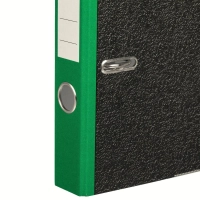 Папка-регистратор  50 мм мрамор с зелым кор,мет.уг,бум/бум