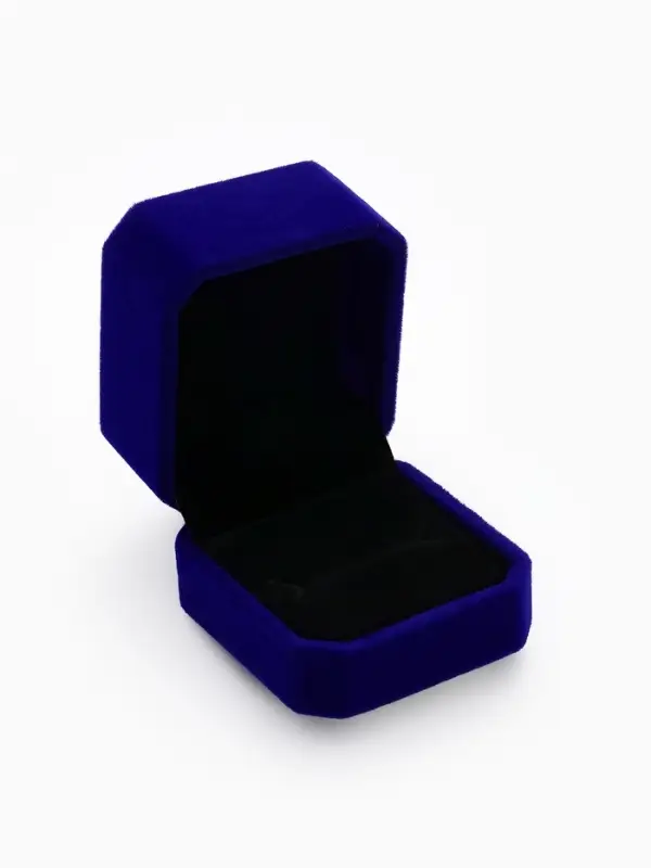 Футляр под кольцо, серьги &laquo;Геометрия&raquo;, бархатный, 5&times;5.5&times;4 см, синий