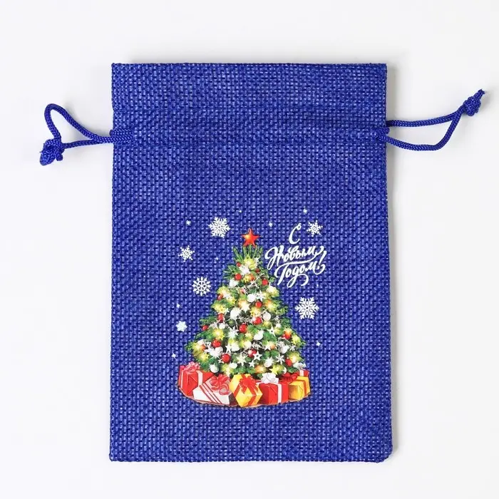 Мешочек подарочный с термонаклейкой «Ёлочка», 10 х 14 см +/- 1.5 см Мешочек подарочный с термонаклейкой «Ёлочка», 10 х 14 см +/- 1.5 см