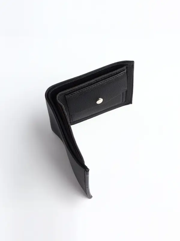 Портмоне мужское без застёжки, отдел для карт, монет, чёрное