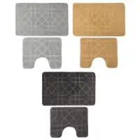 Набор ковриков для ванной и туалета тм VETTA Геометрия, 50x80см + 50x40см, полиэстер, 3 цвета