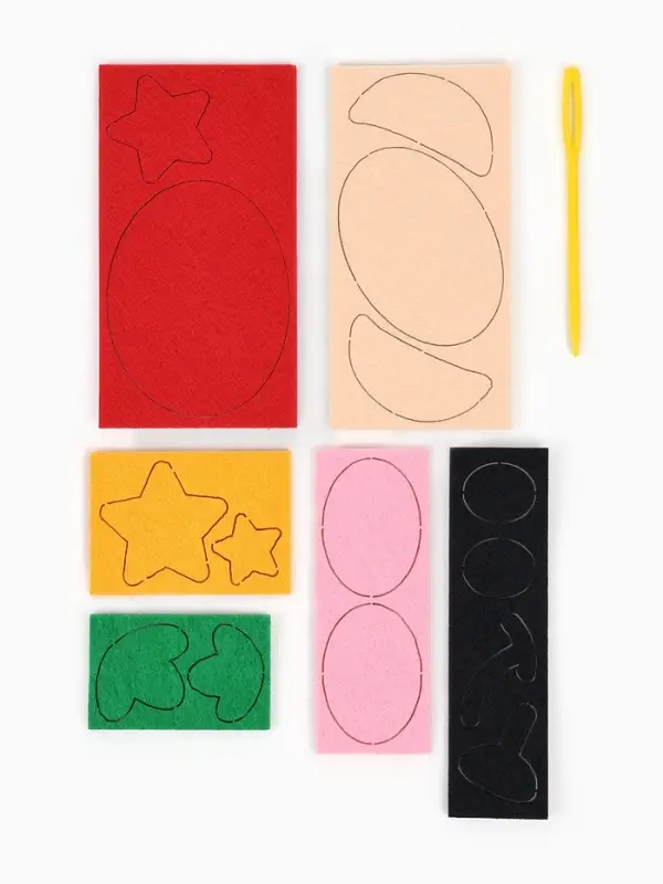 Вышивка по фетру &laquo;Медвежонок&raquo;, 20.5&times;20.5 см, жёлтая