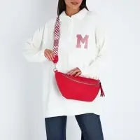 Сумка женская кросс-боди на молнии, 34&times;11&times;17 см, фуксия