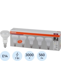 Лампа светодиодная OSRAM LVR60 7SW/830 230V E14 (5 шт/уп) 583931