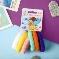 Резинка для волос "Махрушка" (набор 6 шт) полосы, 4,5 см