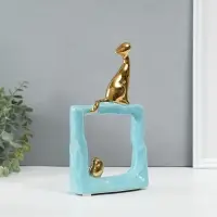 Фигурка керамика &laquo;Кошки-мышки. Квадрат&raquo;, голубой с золотом, 5.2&times;13.5&times;23 см