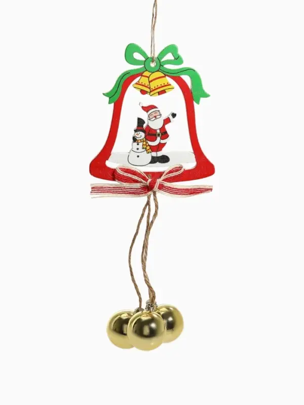 Ёлочная игрушка &laquo;Колокольчик с шариками&raquo; Дед Мороз и снеговик 9.5&times;25 см