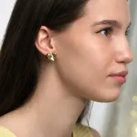 Серьги пластик &laquo;Сердца&raquo;, течение, цвет золото