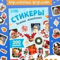 Альбом наклеек &laquo;Стикеры. Зимние мгновения&raquo;, 200 наклеек