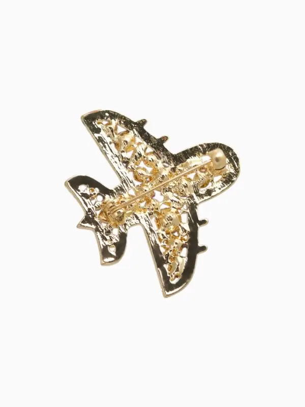 Брошь &laquo;Самолет&raquo;, разноцветная в золоте