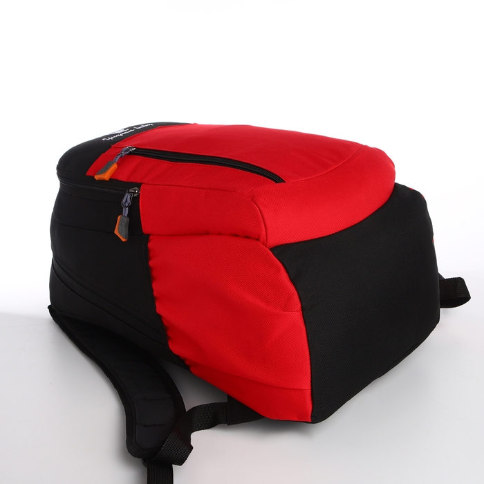 Рюкзак школьный, 2 отдела на молнии, 3 кармана, цвет чёрный/красный Рюкзак школьный, 2 отдела на молнии, 3 кармана, цвет чёрный/красный