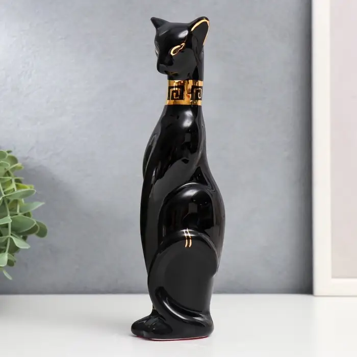 Фигурка керамика &laquo;Кошка египетская, чёрная&raquo;, 21&times;5.5&times;6 см