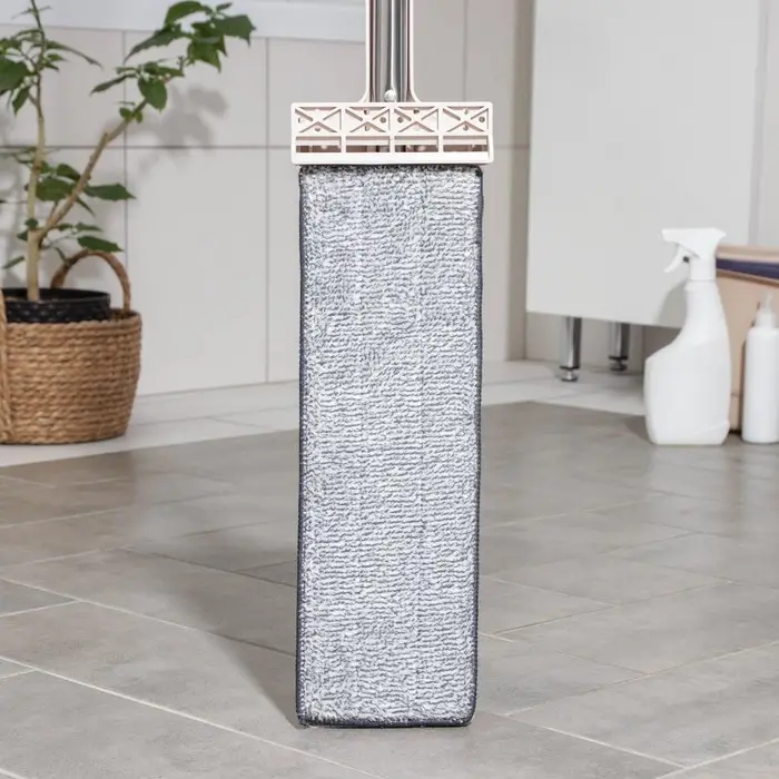 Швабра для мытья пола с вертикальным отжимом Доляна, 35&times;14&times;125 см, стальная ручка, микрофибра, дополнительная насадка