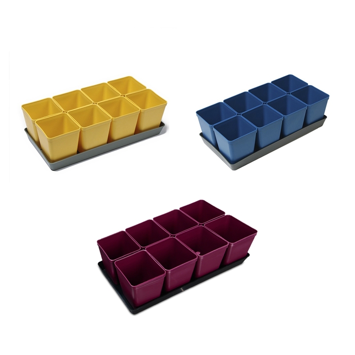 Набор для рассады: стаканы по 600 мл (8 шт.), поддон 36 × 18 см, цвет МИКС, Greengo Набор для рассады: стаканы по 600 мл (8 шт.), поддон 36 × 18 см, цвет МИКС, Greengo