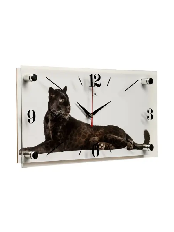 Часы настенные, интерьерные &laquo;Пантера&raquo;, бесшумные, 20&times;40 см, белые