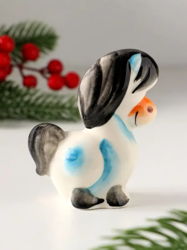 Сувенир Лошадь Василиса,8х6,5х3,5см ,гжель, цвет Сувенир Лошадь Василиса,8х6,5х3,5см ,гжель, цвет