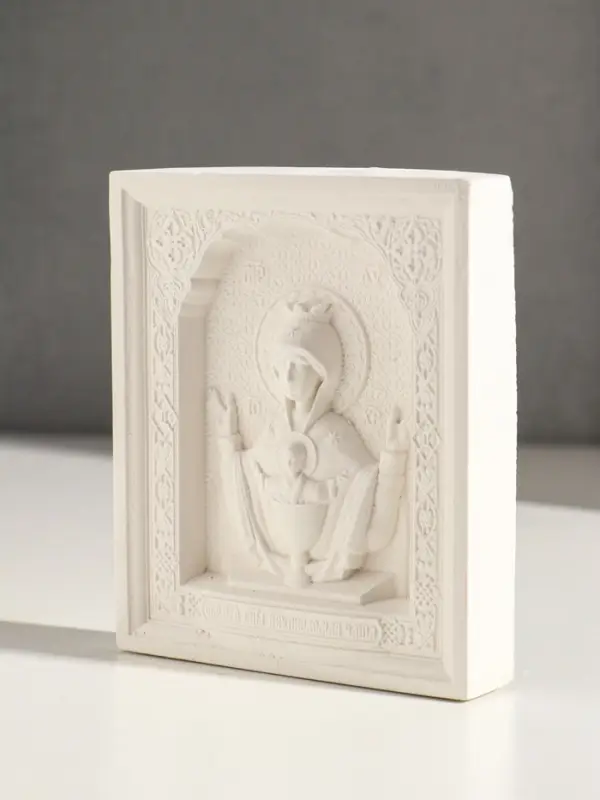 Икона &laquo;Неупиваемая чаша&raquo; с подвесом, 12&times;10&times;2 см, гипс