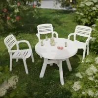 Стол круглый &laquo;Атлант&raquo;, 90&times;90&times;76.5 см, пластиковый, белый